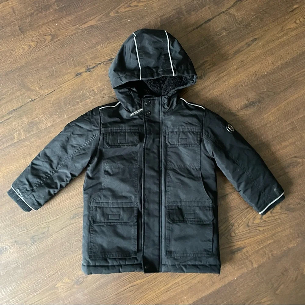 Urban Republic Winter Coat Hooded Puff Snow Jacket Black Boys 3T